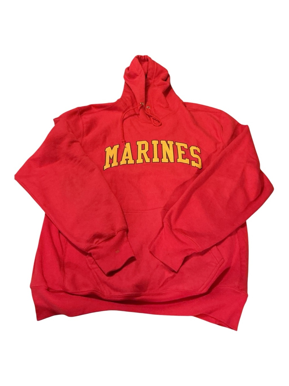 Steve & Barry's Red Crewneck Hoodie with Yellow 'MARINES' Lettering